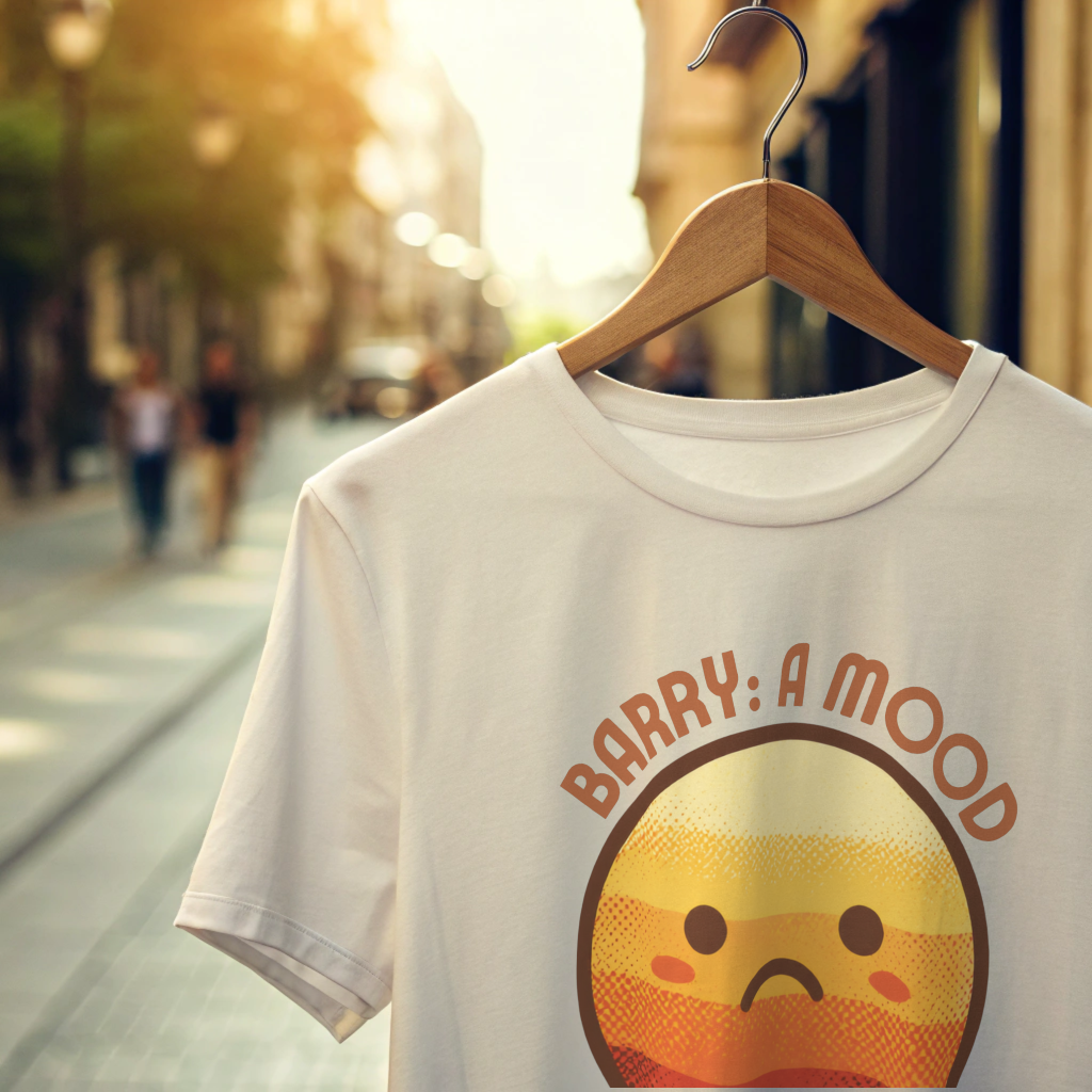 Barry tee — black unisex staple shirt, front and back